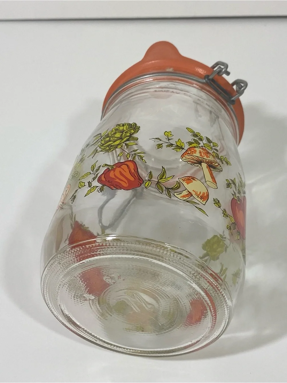 Vintage 70’s Arc Spice of Life 1 Liter Glass Storage Canister Kitchen mushroom
